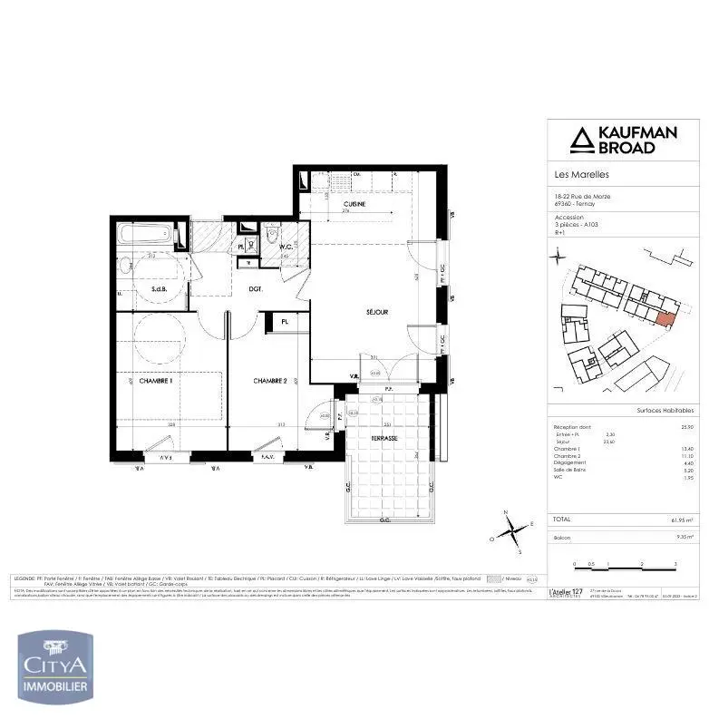 Photo 2 Appartement 3 pièces 61.95m²