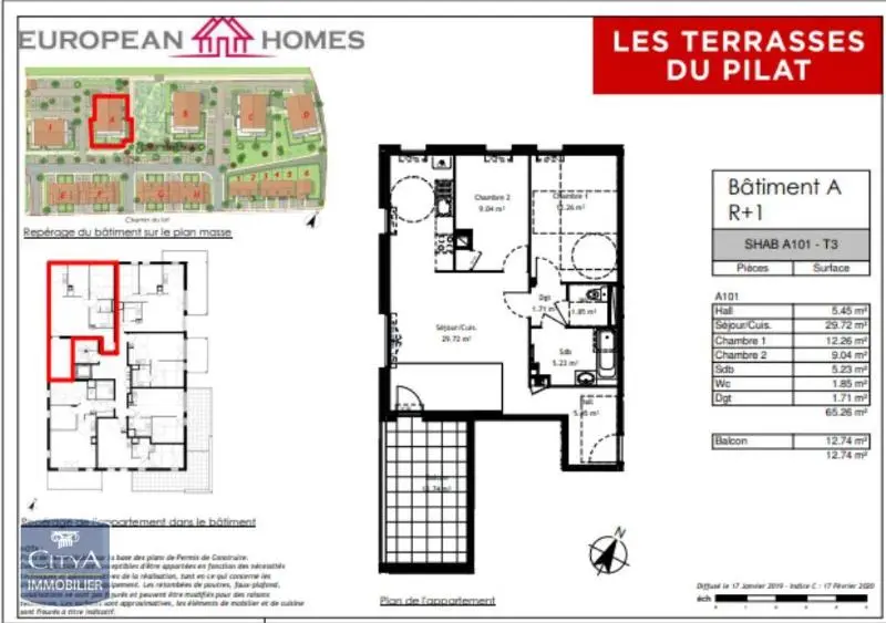 Photo 2 Appartement 3 pièces 65.26m²