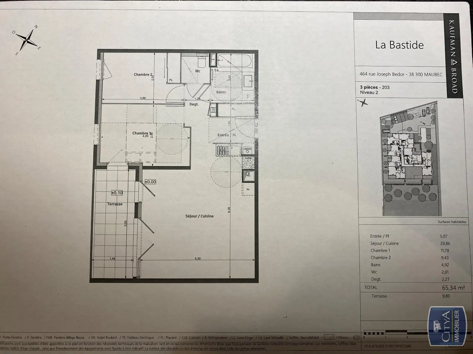 Photo 2 Appartement 3 pièces 65.34m²