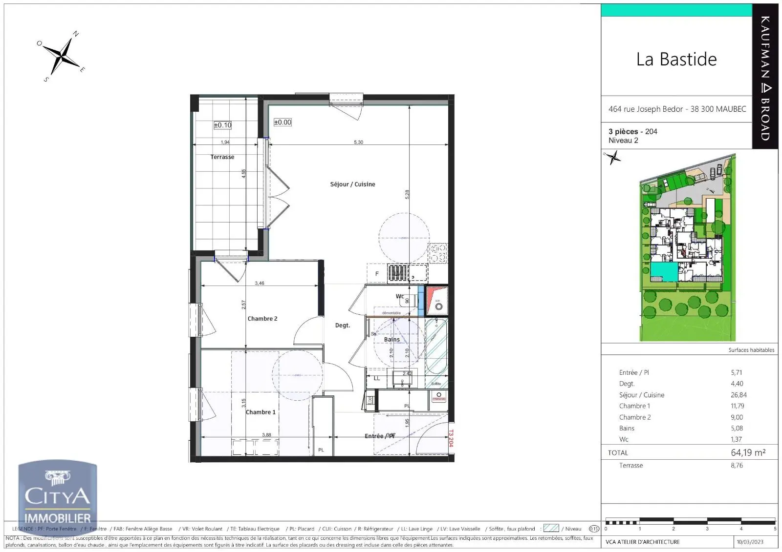 Photo 2 Appartement 3 pièces 64.19m²