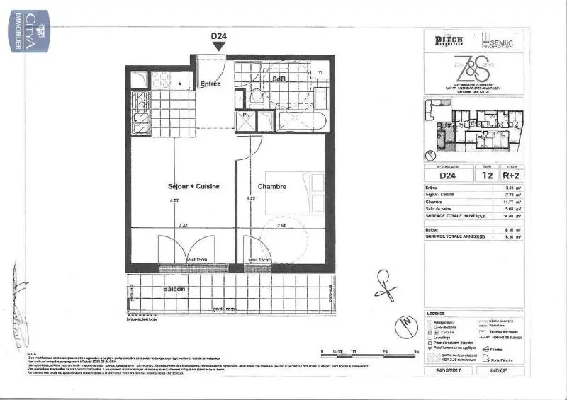 Photo 6 Appartement 2 pièces 38.48m²