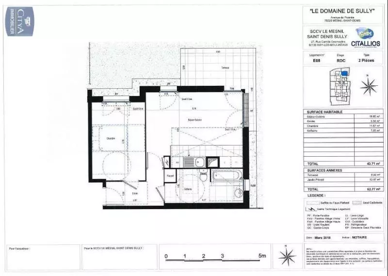Photo 2 Appartement 2 pièces 43.71m²