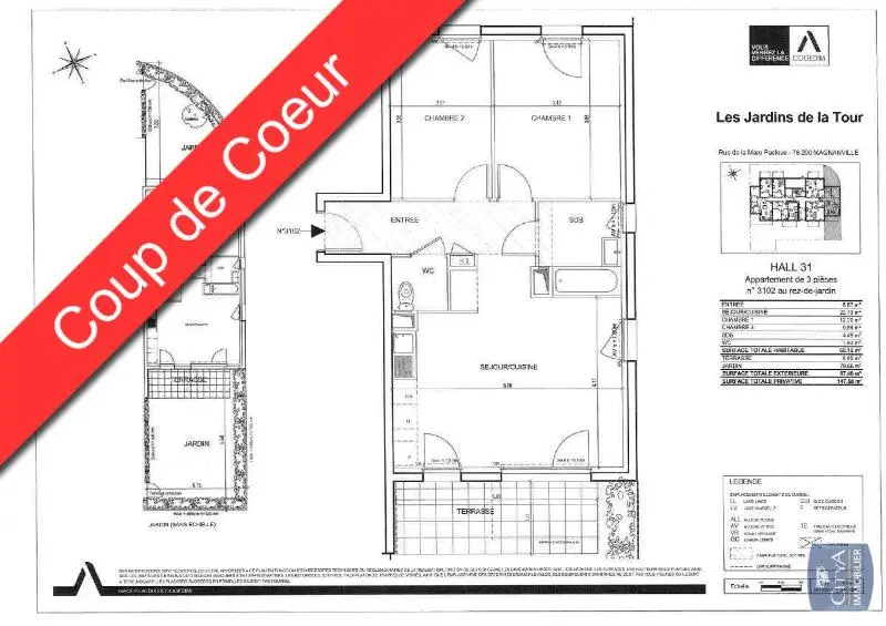 Photo 1 Appartement 3 pièces 60.12m²