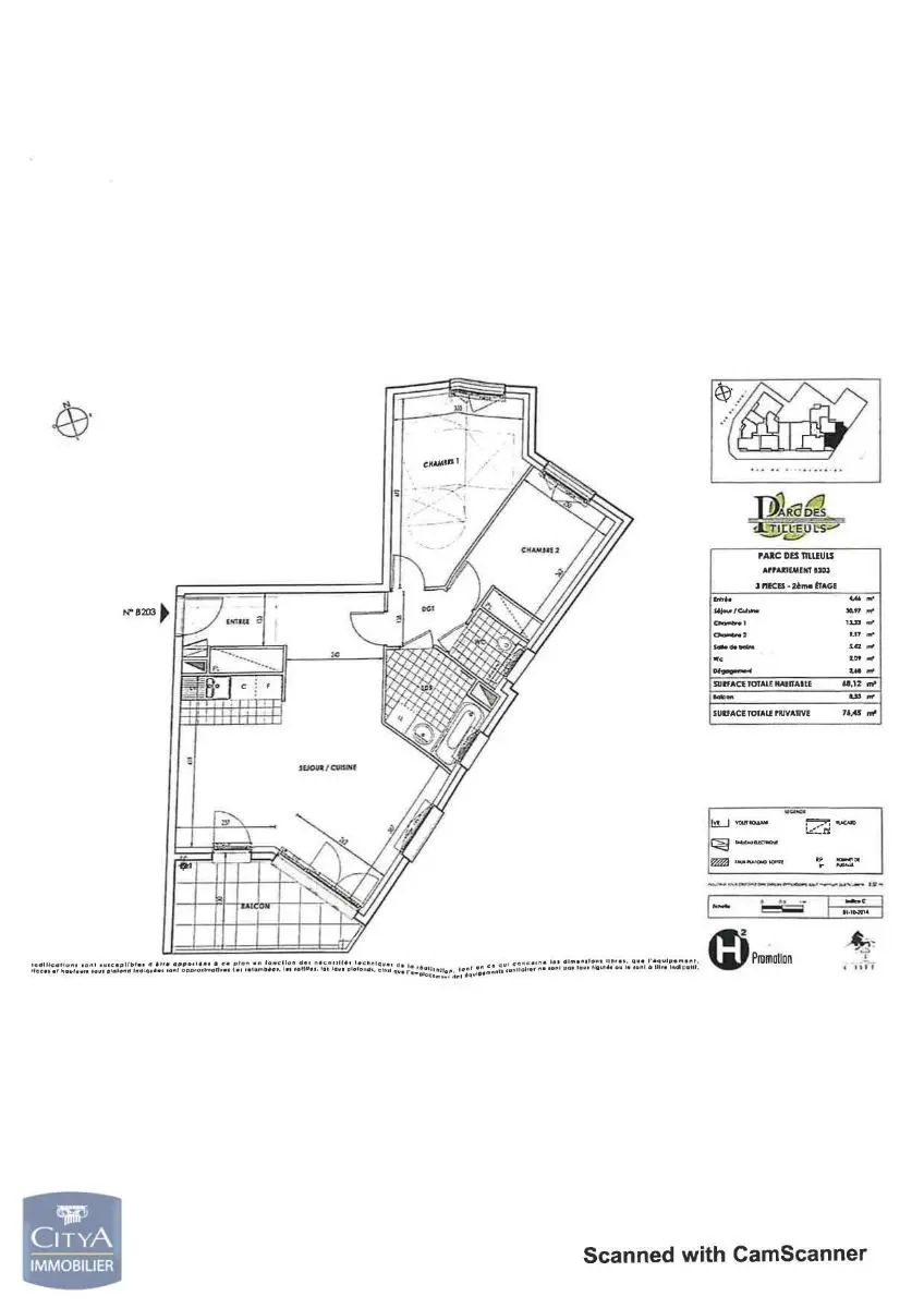 Photo 2 Appartement 3 pièces 68.12m²
