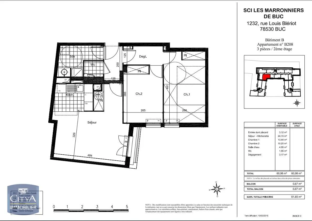 Photo 1 Appartement 3 pièces 60.98m²