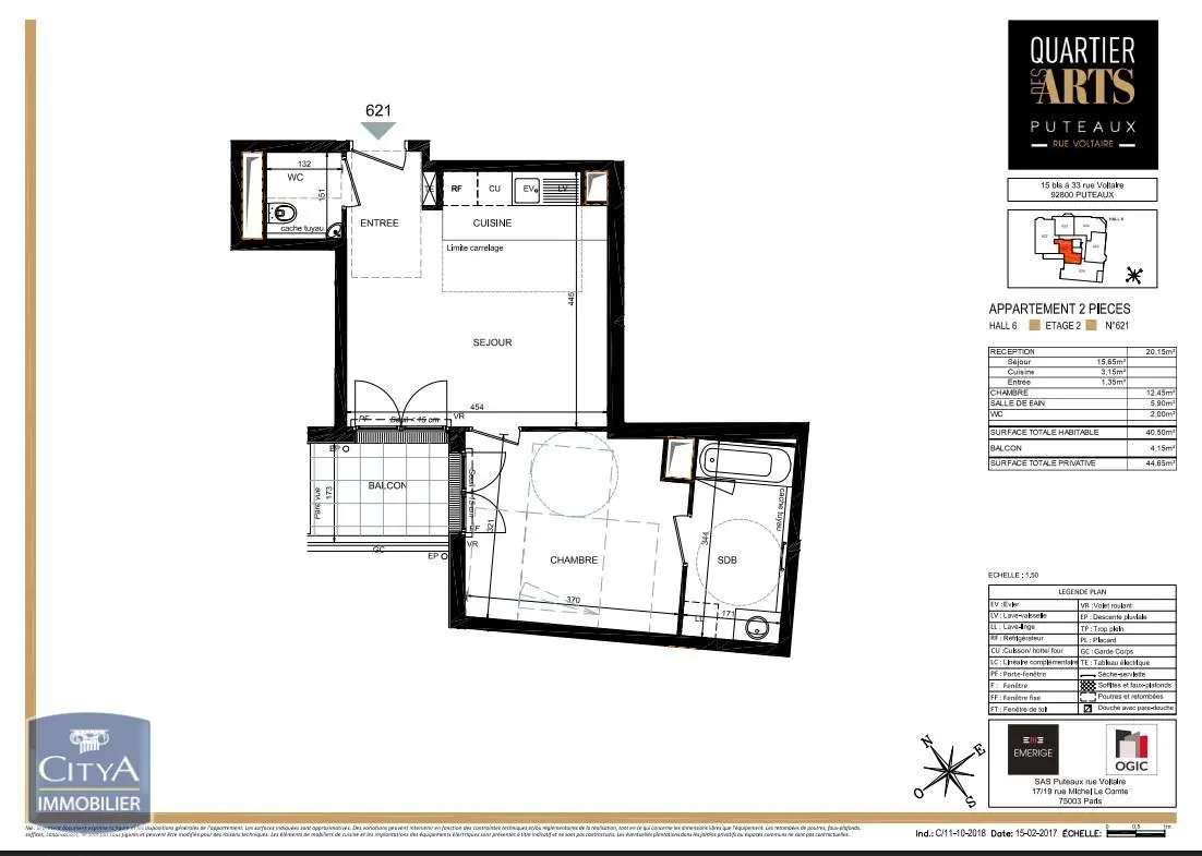 Photo 1 Appartement 2 pièces 40.5m²