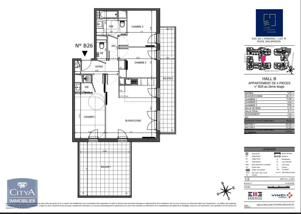 Photo 1 Appartement 4 pièces 75.81m²