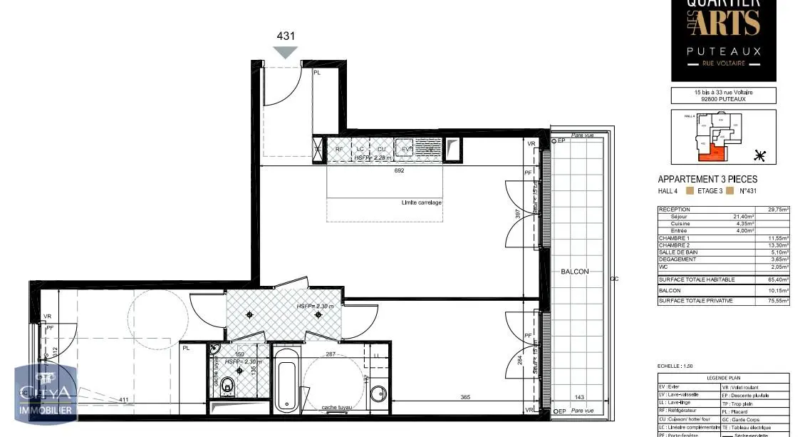 Photo 7 Appartement 3 pièces 65.4m²