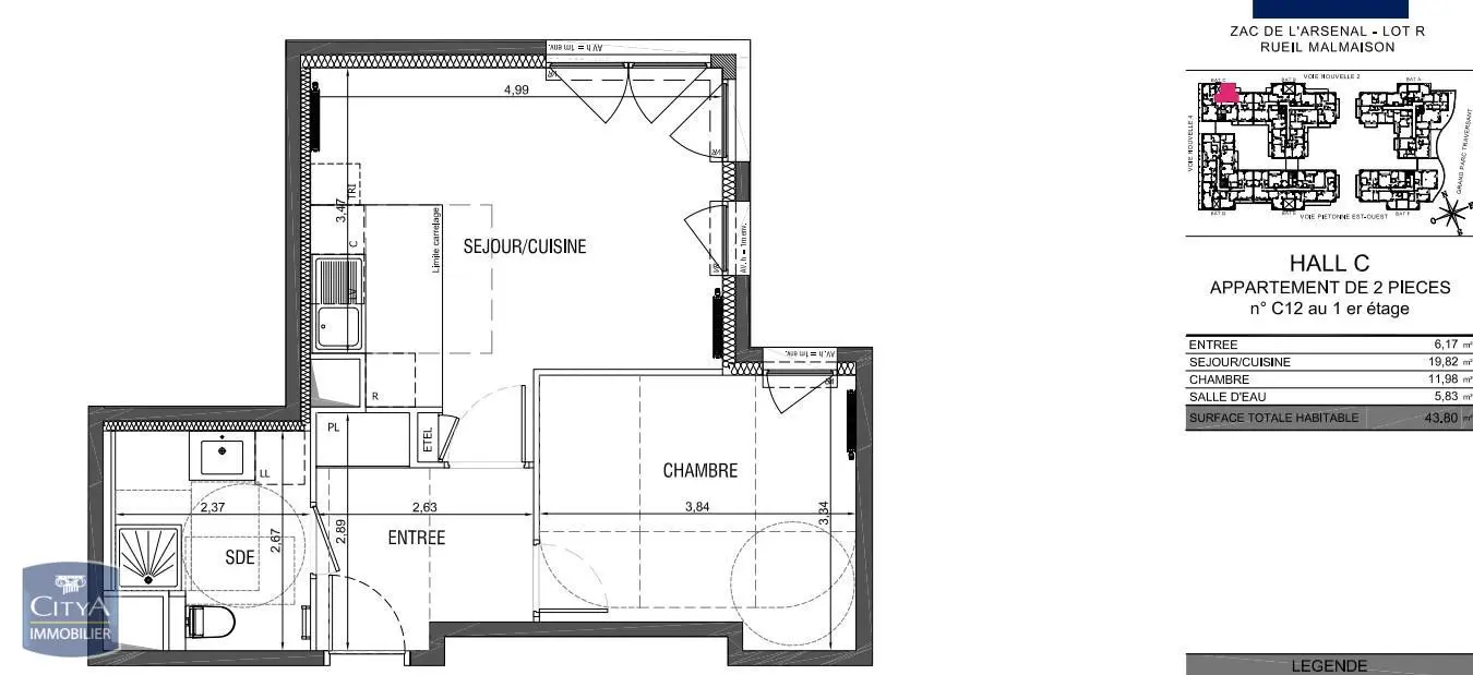 Photo 1 Appartement 2 pièces 43.8m²