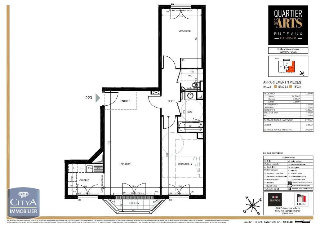 Photo 1 Appartement 3 pièces 67.55m²