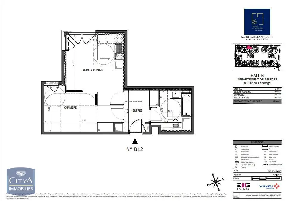 Photo 1 Appartement 2 pièces 46.44m²