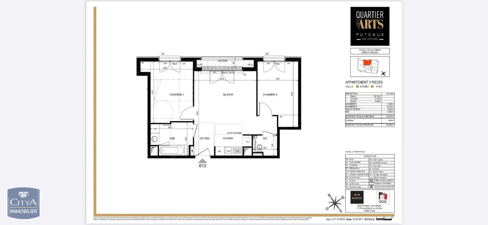 Photo 1 Appartement 3 pièces 54.2m²