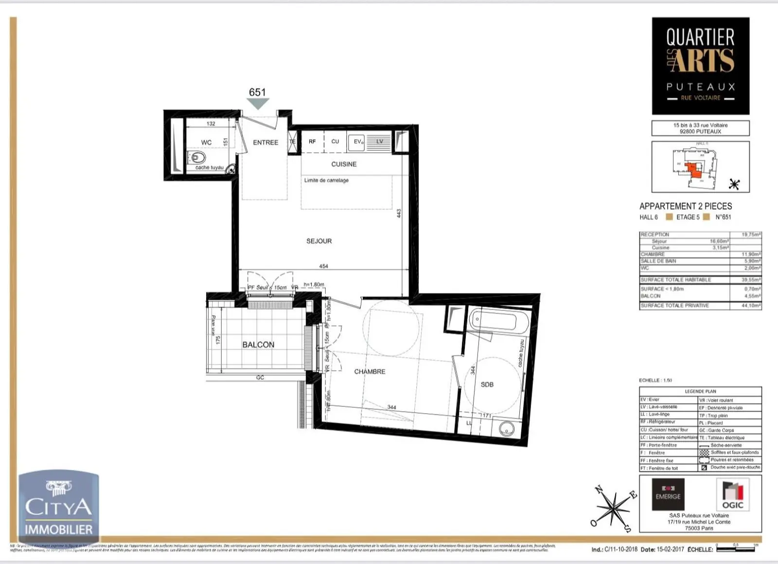 Photo 1 Appartement 2 pièces 39.55m²