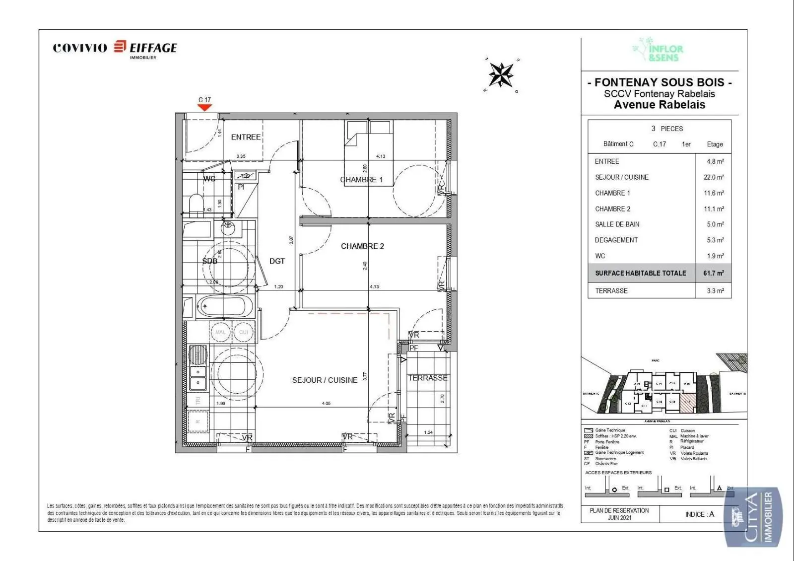 Photo 9 Appartement 3 pièces 61.7m²