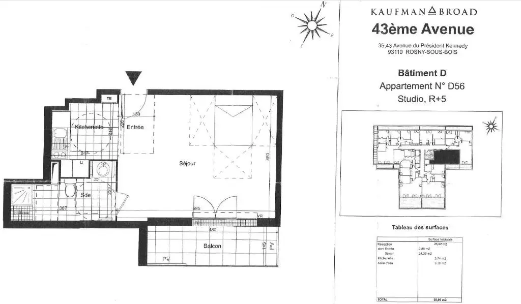 Photo 6 Appartement 1 pièce 38.96m²