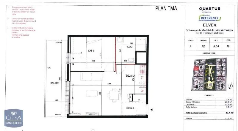 Photo 11 Appartement 2 pièces 47.4m²