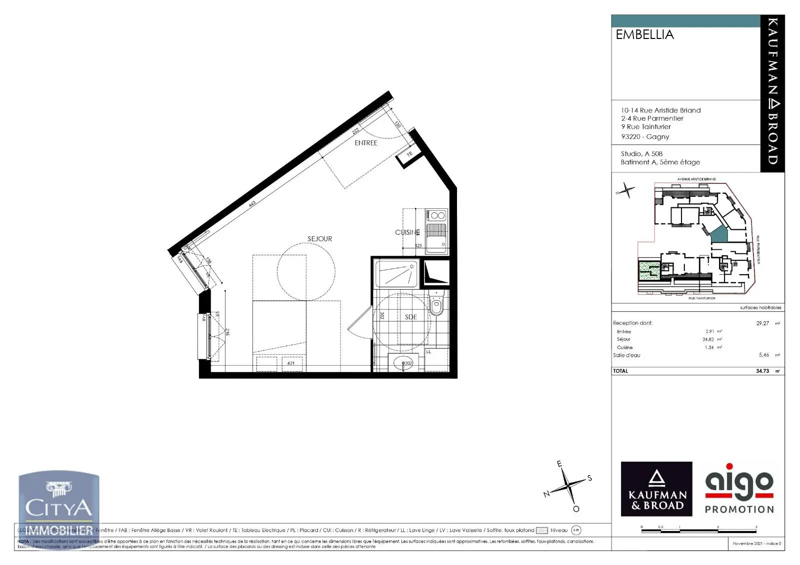 Photo 2 Appartement 1 pièce 34.73m²