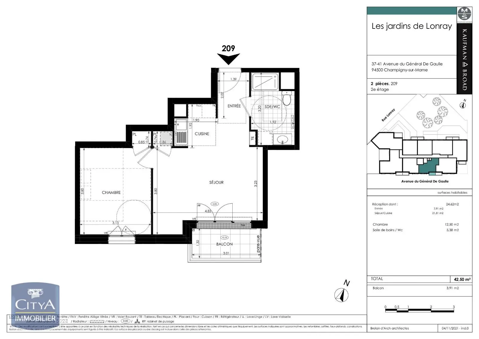 Photo 2 Appartement 2 pièces 42.5m²