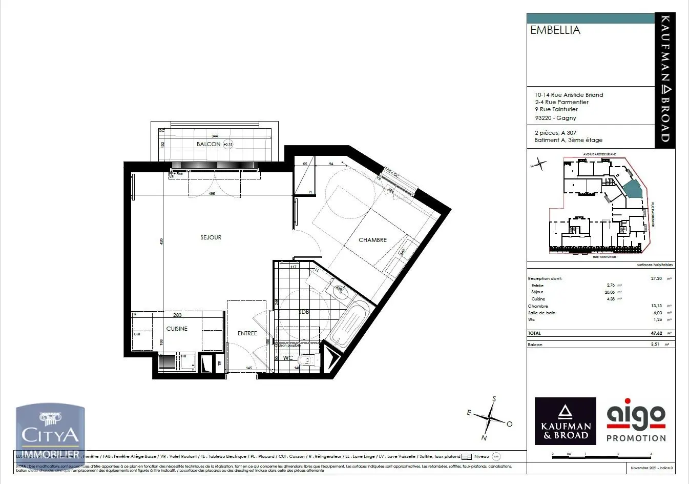 Photo 2 Appartement 2 pièces 47.62m²