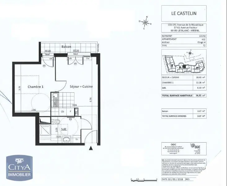 Photo 6 Appartement 2 pièces 36.81m²