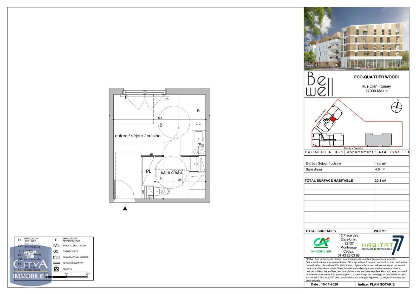 Photo 1 Appartement 1 pièce 20.8m²