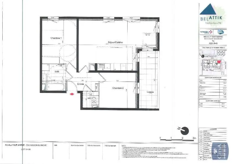 Photo 2 Appartement 3 pièces 62m²