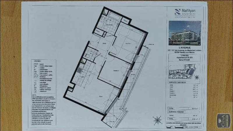 Photo 1 Appartement 3 pièces 58.15m²