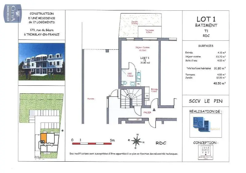 Photo 3 Appartement 1 pièce 31.8m²