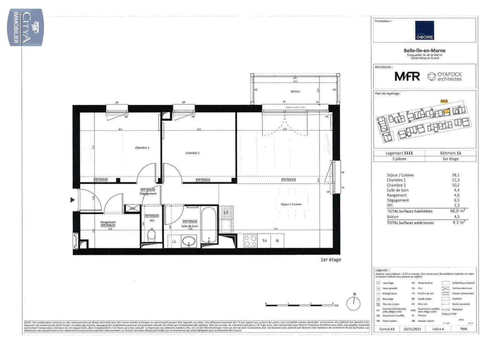 Photo 1 Appartement 3 pièces 66m²