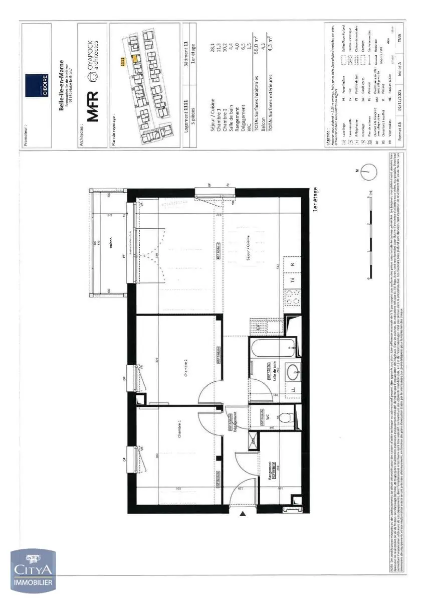 Photo 1 Appartement 3 pièces 66m²