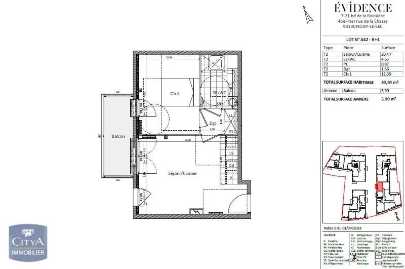 Photo 1 Appartement 2 pièces 39.94m²