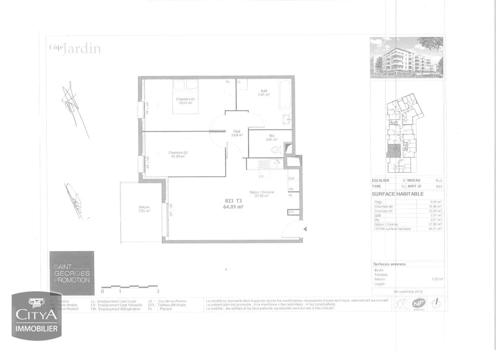 Photo 1 Appartement 3 pièces 64.01m²