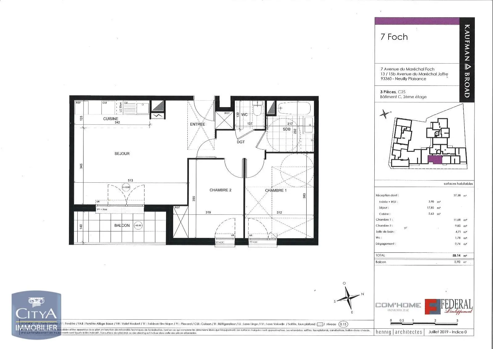 Photo 9 Appartement 3 pièces 58.14m²