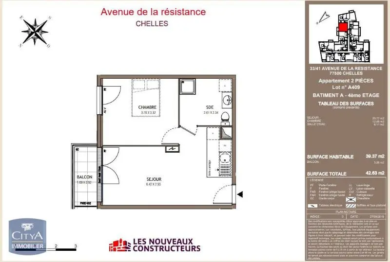 Photo 2 Appartement 2 pièces 39.37m²