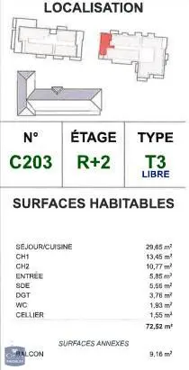 Photo 2 Appartement 3 pièces 72.52m²