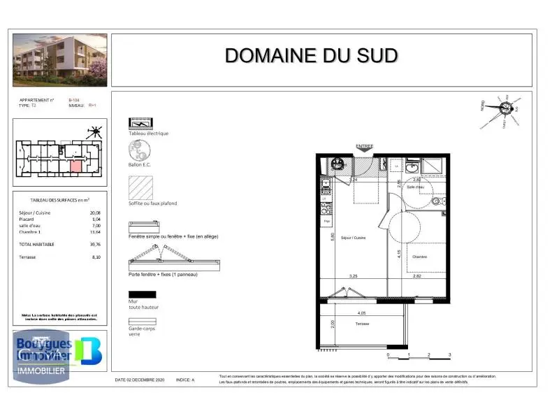 Photo 1 Appartement 2 pièces 39.76m²