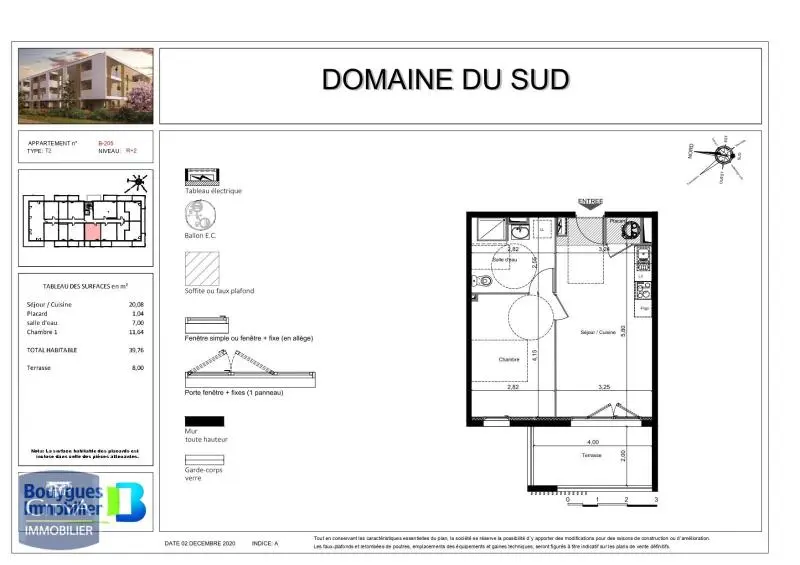 Photo 1 pour Appartement 2 pièces 39.76m² Photo 1 Appartement 2 pièces 39.76m²