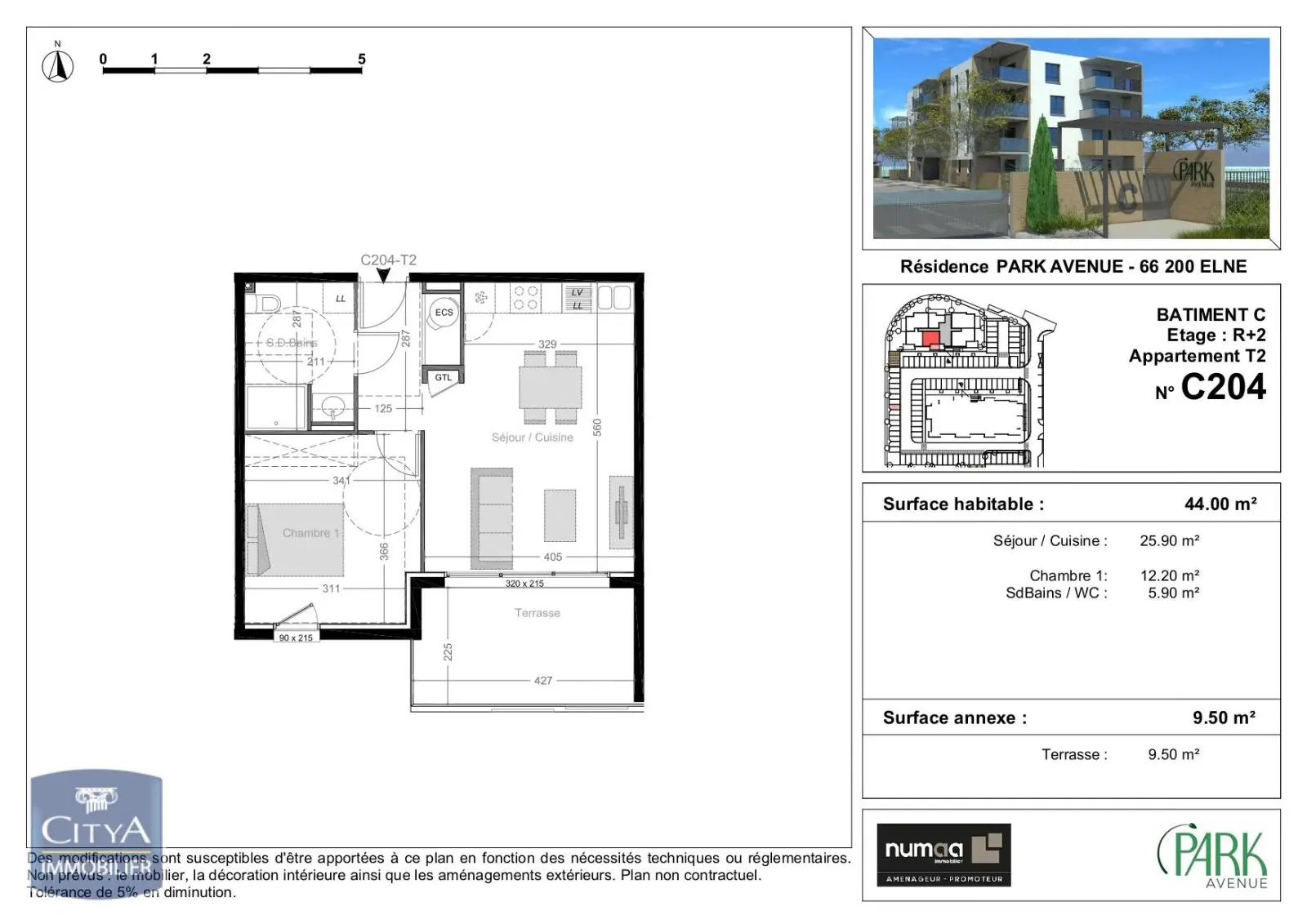 Photo 1 pour Appartement 2 pièces 44m² Photo 1 Appartement 2 pièces 44m²