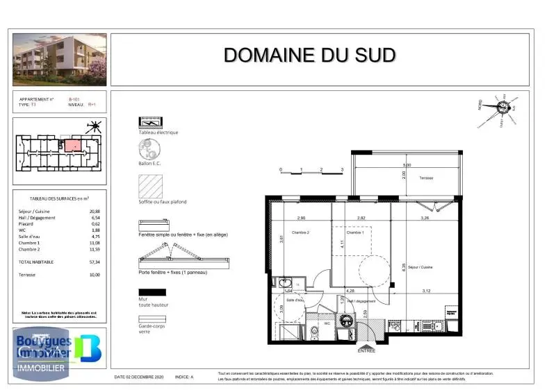 Photo 7 Appartement 3 pièces 57.34m²