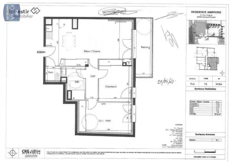 Photo 1 Appartement 3 pièces 67.9m²