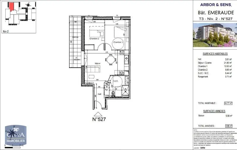 Photo 9 Appartement 3 pièces 54.77m²