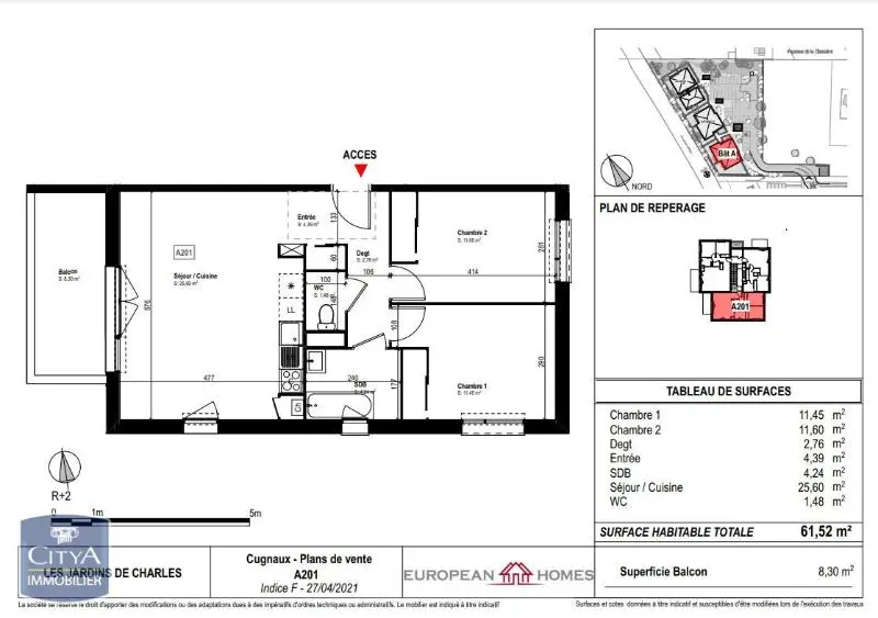 Photo 14 Appartement 3 pièces 61.52m²