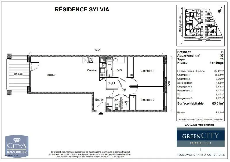 Photo 10 Appartement 3 pièces 65.51m²