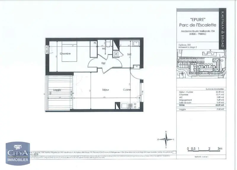 Photo 2 Appartement 2 pièces 44.27m²