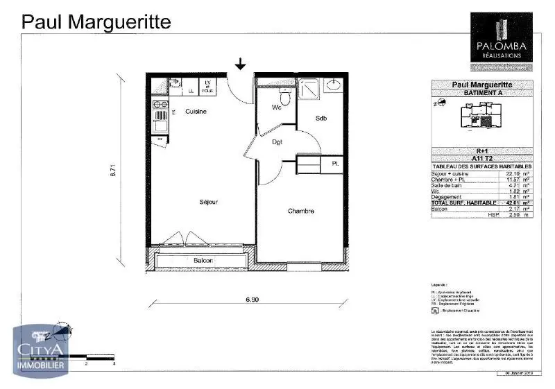 Photo 1 pour Appartement 2 pièces 42.01m² Photo 1 Appartement 2 pièces 42.01m²