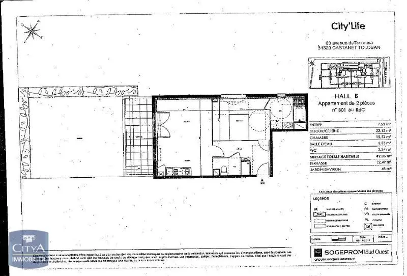 Photo 3 Appartement 2 pièces 49.83m²