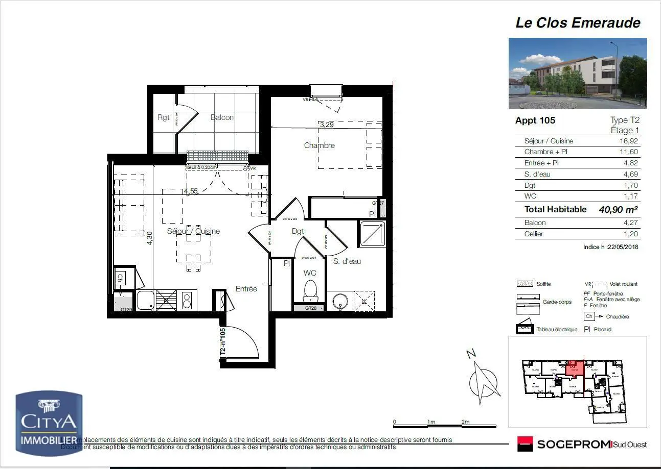 Photo 2 Appartement 2 pièces 40.13m²