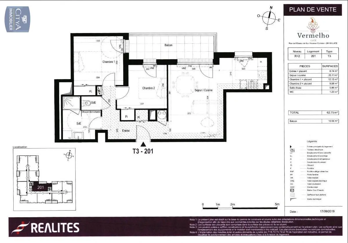 Photo 2 Appartement 3 pièces 62.75m²