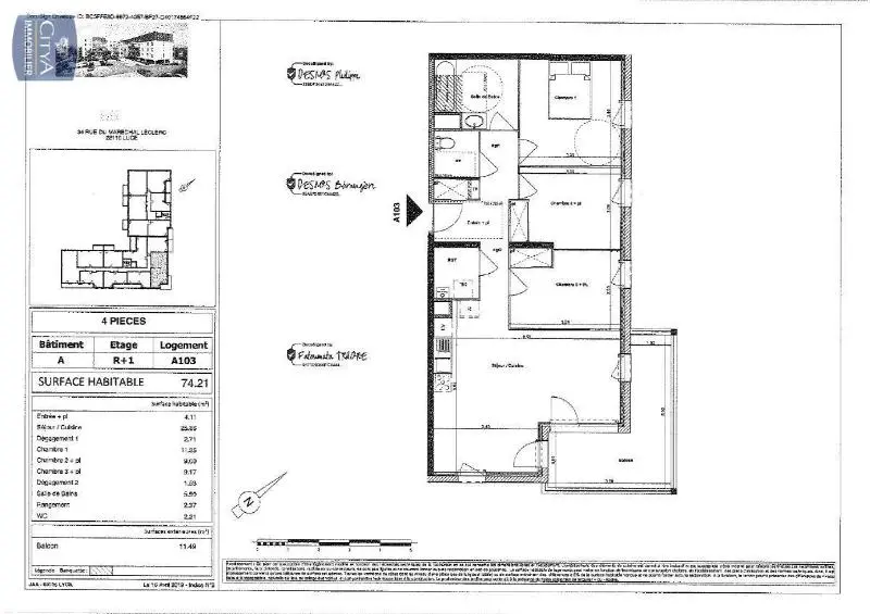 Photo 8 Appartement 4 pièces 74.21m²