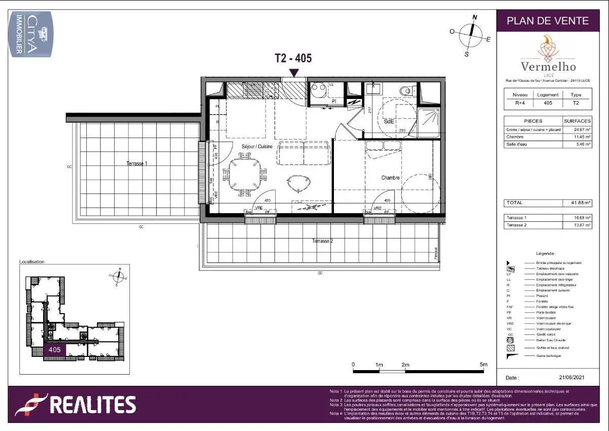 Photo 2 Appartement 2 pièces 41.88m²